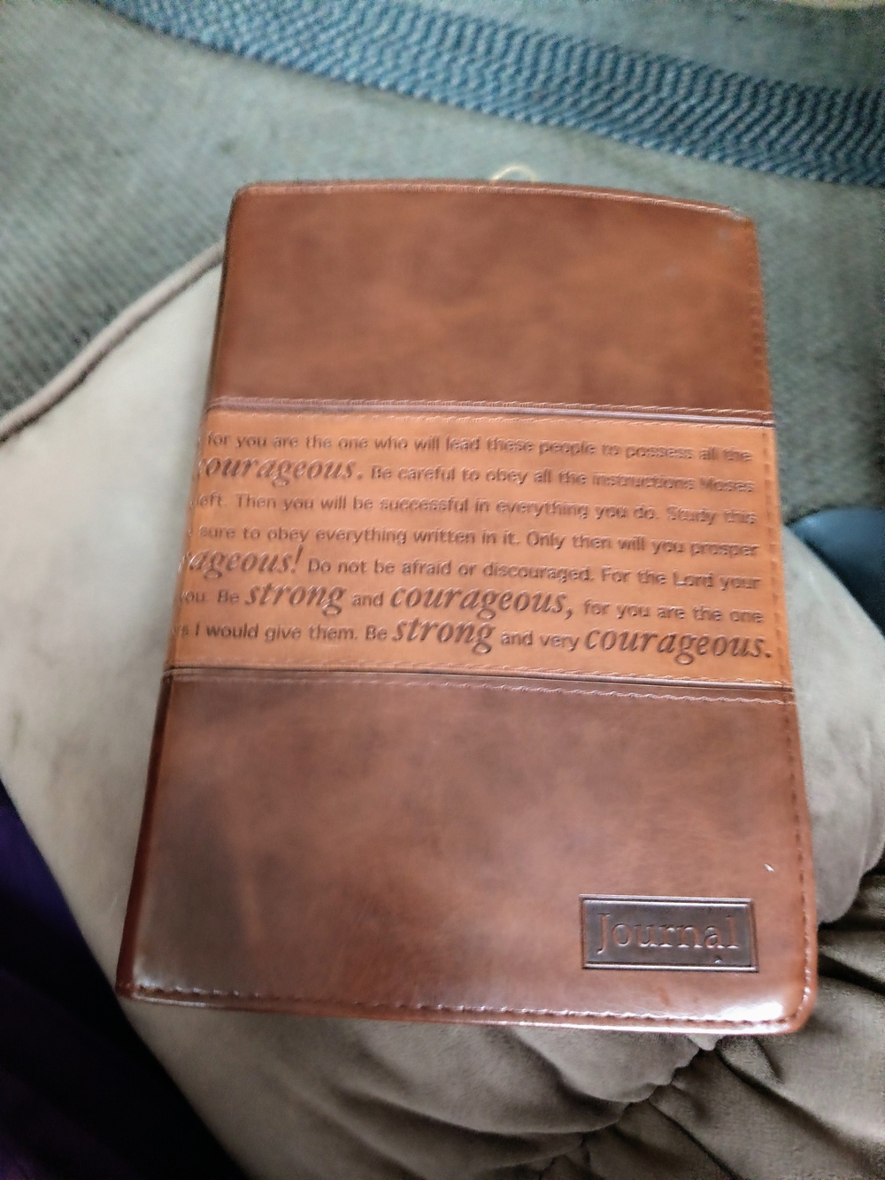 Brown Journal Leather Zipper Case About 8 3/4 X 6